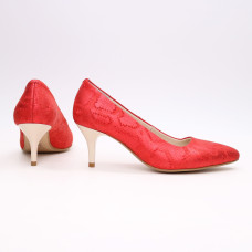 Червоні туфлі-човники на шпильці Арт. 657-1/36