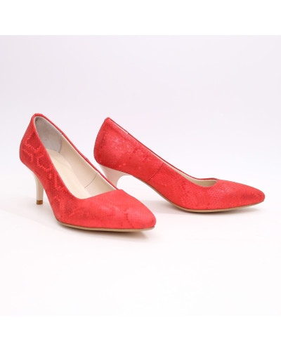 Червоні туфлі-човники на шпильці Арт. 657-1/36