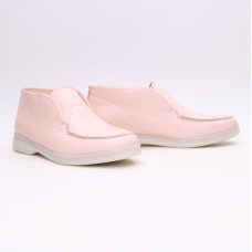 Високі лофери зі шкіри в ніжно рожевому кольорі Арт. 156-4