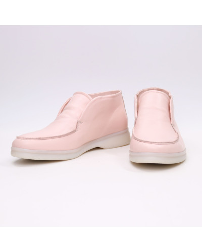 Високі лофери зі шкіри в ніжно рожевому кольорі Арт. 156-4