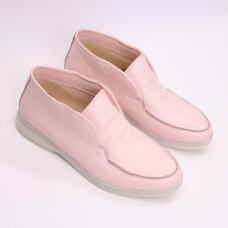 Високі лофери зі шкіри в ніжно рожевому кольорі Арт. 156-4