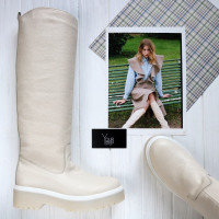 Високі бежеві чоботи Арт.12-33/22