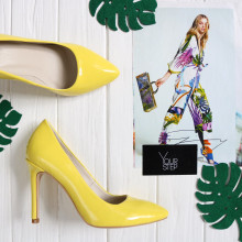 Жовті лакові туфлі-човники Арт. 35-1/60Ок