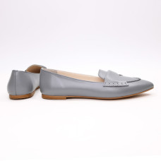 Балетки з сірої шкіри з гострим носом Арт.: 17-11