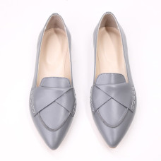 Балетки з сірої шкіри з гострим носом Арт.: 17-11