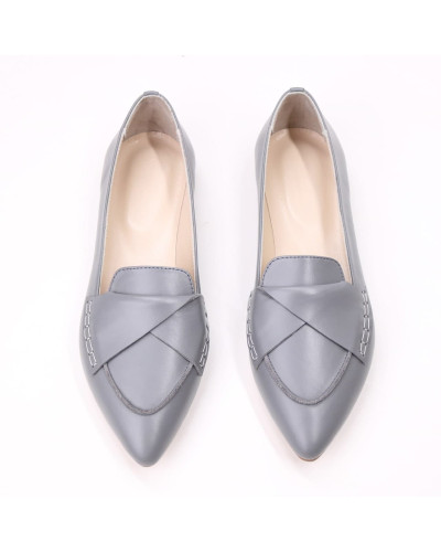 Балетки з сірої шкіри з гострим носом Арт.: 17-11