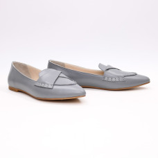 Балетки з сірої шкіри з гострим носом Арт.: 17-11