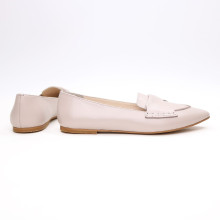Балетки з бежевої шкіри з гострим носом Арт.: 17-11