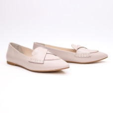 Балетки з бежевої шкіри з гострим носом Арт.: 17-11