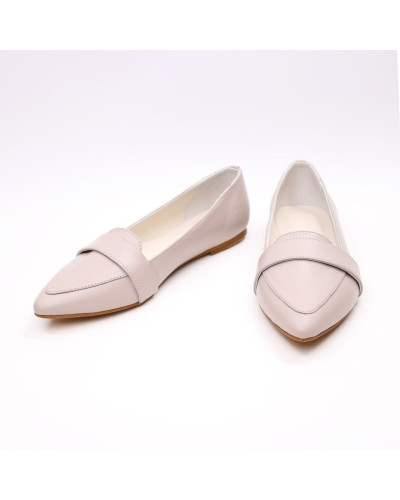 Бежевые балетки с острым носком (Арт. 17-7П)