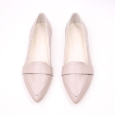 Бежеві шкіряні балетки з гострим носком — універсальний комфорт щодня (Арт. 17‑7П)