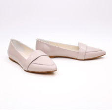 Бежеві шкіряні балетки з гострим носком — універсальний комфорт щодня (Арт. 17‑7П)