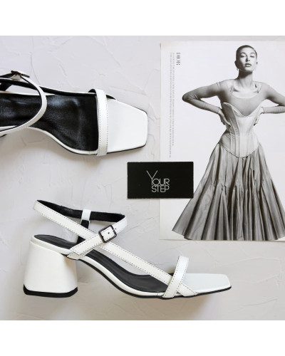 Босоніжки з білої шкіри Арт. 667-7/6060Ок