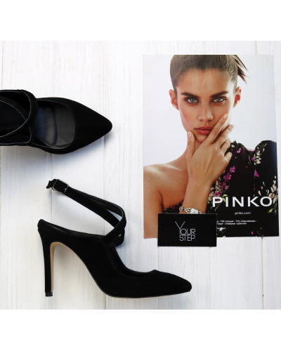 Босоножки из черного велюра Арт. 35-18/60Kr