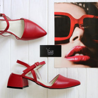 Босоніжки з червоної шкіри Арт. 457-11/4057Ок