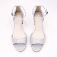 Лакові босоніжки сірого кольору на підборах Арт. 605-11/47Ок