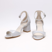 Лакові босоніжки сірого кольору на підборах Арт. 605-11/47Ок