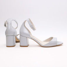 Лакові босоніжки сірого кольору на підборах Арт. 605-11/47Ок