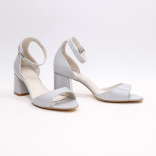 Лакові босоніжки сірого кольору на підборах Арт. 605-11/47Ок