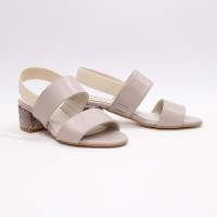 Босоніжки з бежевої шкіри на підборах Арт.: 415-3Ок