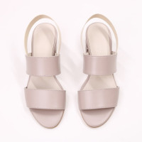 Босоніжки з бежевої шкіри на підборах Арт.: 415-3Ок