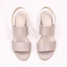 Босоніжки з бежевої шкіри на підборах Арт.: 415-3Ок