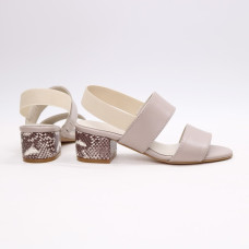 Босоніжки з бежевої шкіри на підборах Арт.: 415-3Ок