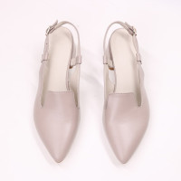 Босоніжки з бежевої шкіри з гострим носом Арт. 457-6/53Ок