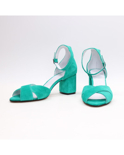 Босоніжки з замші на підборах Арт. 605-10/45Ок