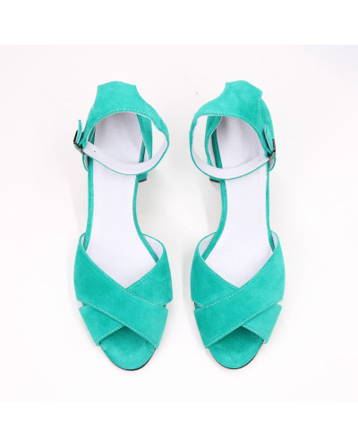 Босоніжки з замші на підборах Арт. 605-10/45Ок