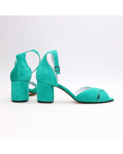 Босоніжки з замші на підборах Арт. 605-10/45Ок