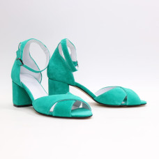 Босоніжки з замші на підборах Арт. 605-10/45Ок