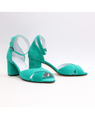 Босоніжки з замші на підборах Арт. 605-10/45Ок