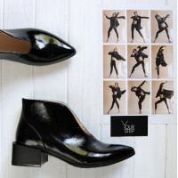 Ботильоны из черного наплака Арт. 457-8/56