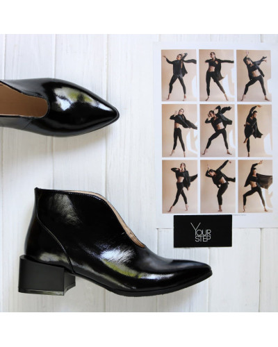 Ботильоны из черного наплака Арт. 457-8/56