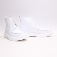 Ботинки из белой кожи  Арт. 156-7/Hill3