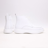 Ботинки из белой кожи  Арт. 156-7/Hill3