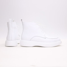 Ботинки из белой кожи  Арт. 156-7/Hill3