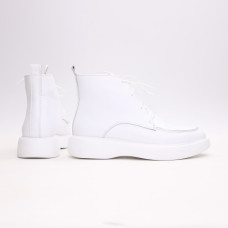 Ботинки из белой кожи  Арт. 156-7/Hill3