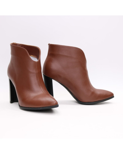 Ботинки из рыжей кожи на каблуке Арт. 35-15/32