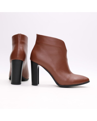 Ботинки из рыжей кожи на каблуке Арт. 35-15/32