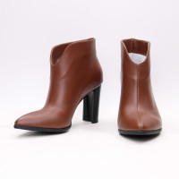 Ботинки из рыжей кожи на каблуке Арт. 35-15/32