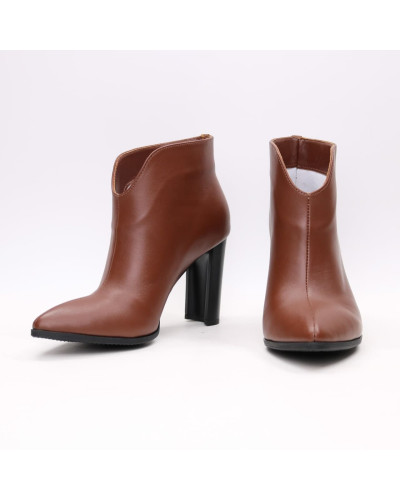 Ботинки из рыжей кожи на каблуке Арт. 35-15/32