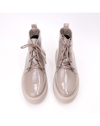 Ботинки из темно-бежевого наплака  Арт. 156-7/Ls15