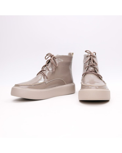 Ботинки из темно-бежевого наплака  Арт. 156-7/Ls15