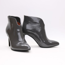 Ботинки из темно-серого наплака на шпильке Арт. 35-15/60Kr