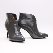 Ботинки из темно-серого наплака на шпильке Арт. 35-15/60Kr