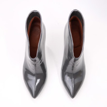 Ботинки из темно-серого наплака на шпильке Арт. 35-15/60Kr