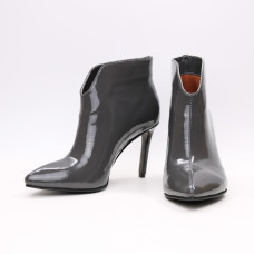 Ботинки из темно-серого наплака на шпильке Арт. 35-15/60Kr