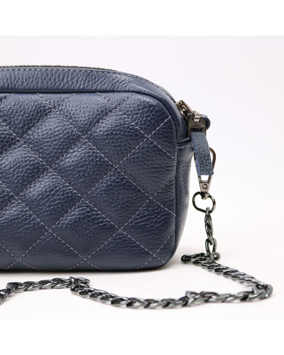 Крос-боді з синьої шкіри флотар Арт. YS-1015(B3)